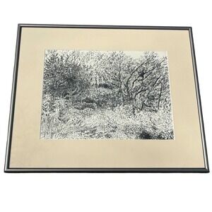Vintage Pen Sketch Bartlett‎ 1984 Framed
Landscape Art Signed Wall Decor